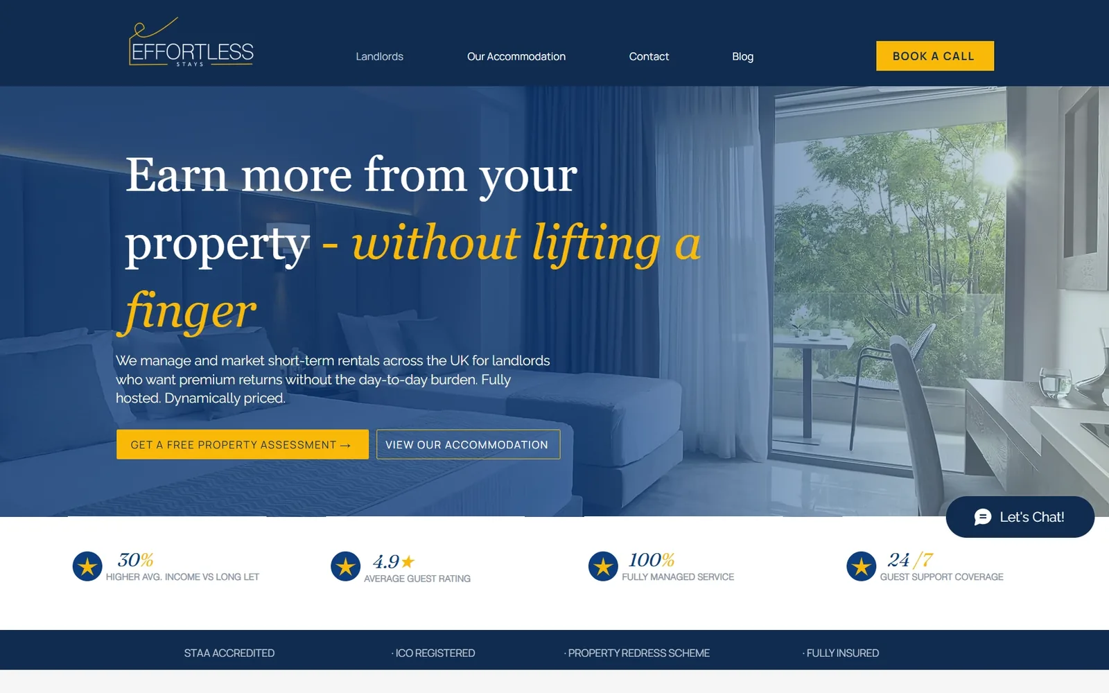 Effortless Stays website design
