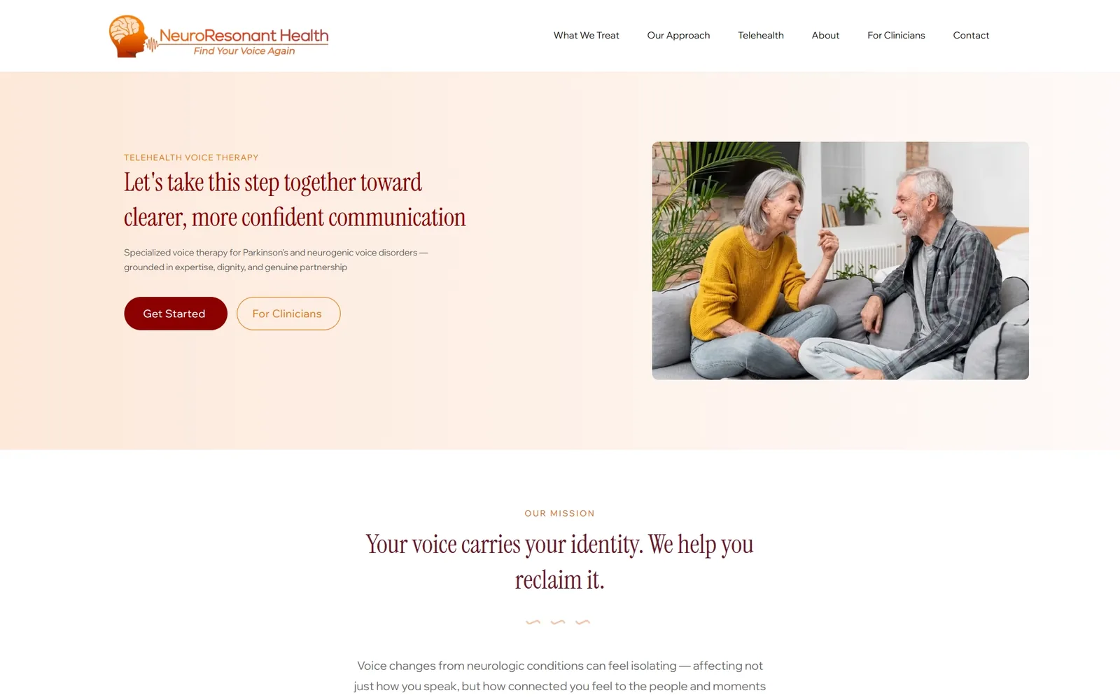 NeuroResonant Health website design