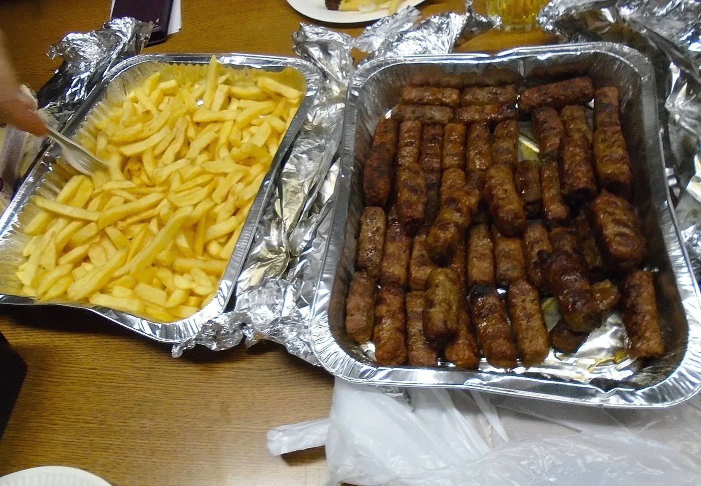 Catering trays of food ready to serve