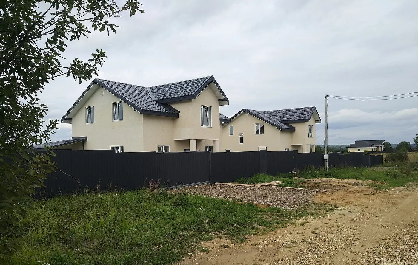 Newly built houses on a fresh plot