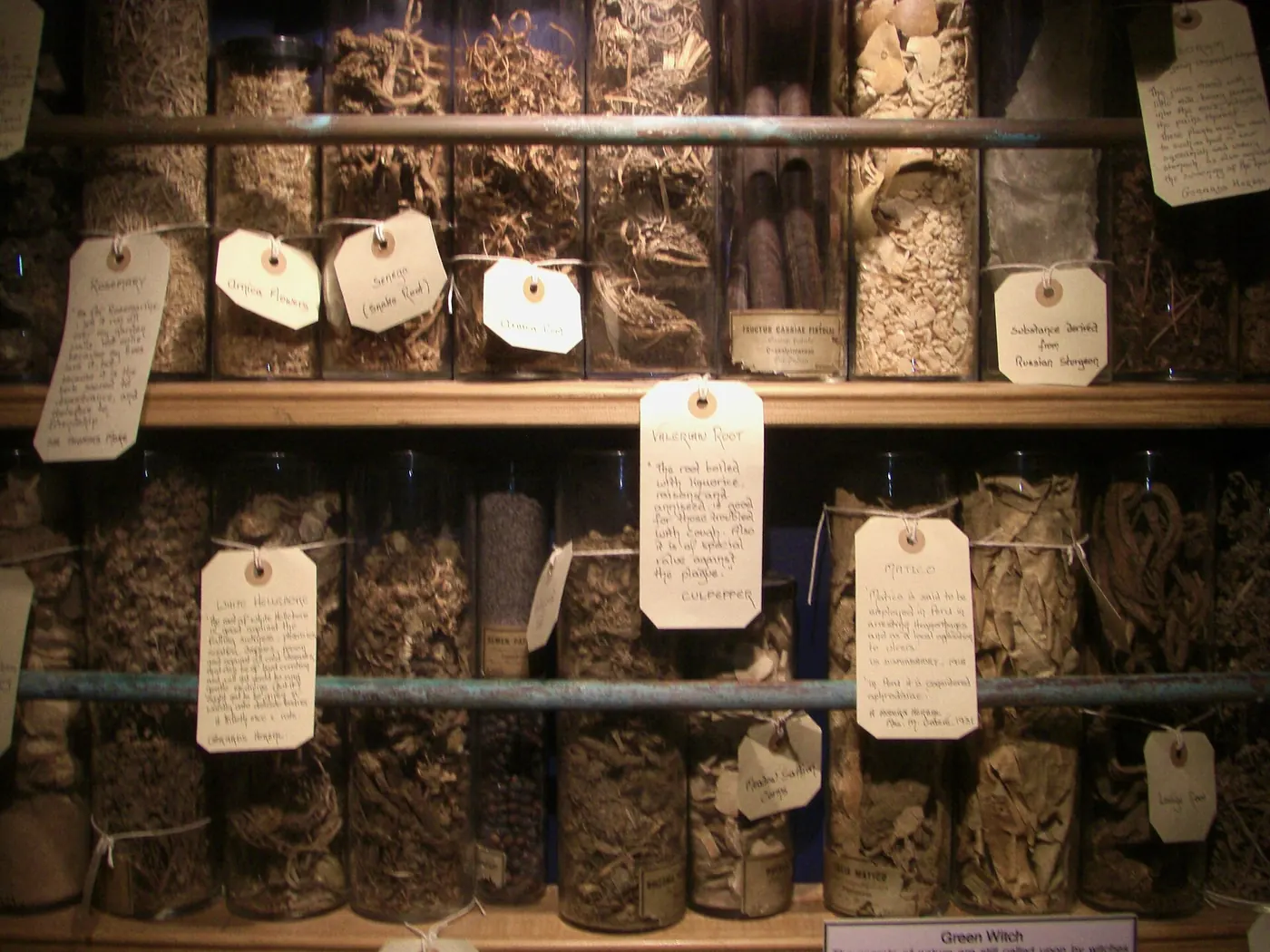 Labelled drawers of dried herbs