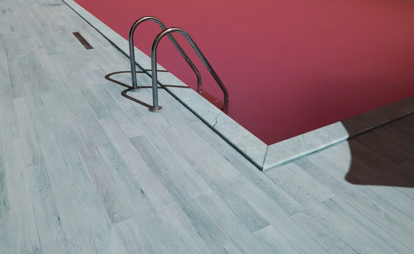 Steps leading into a swimming pool