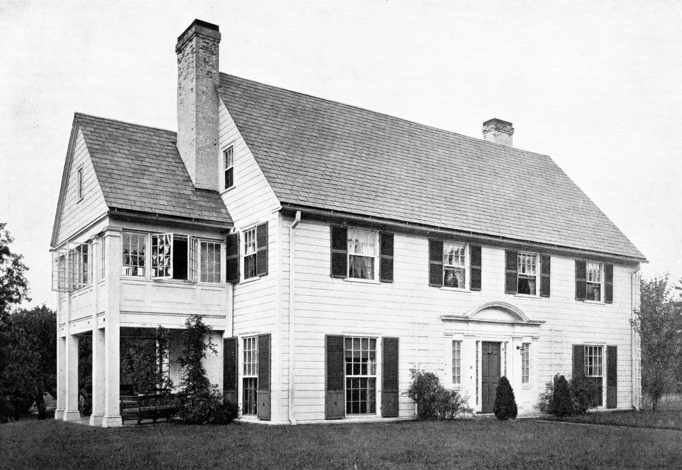 A classic white two-storey house