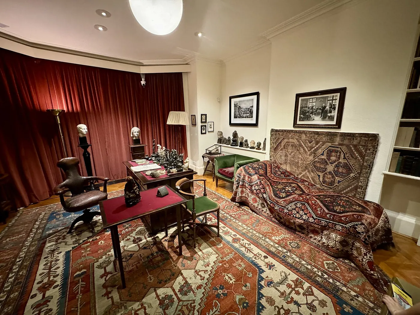 A calm therapy room with a couch and warm lighting